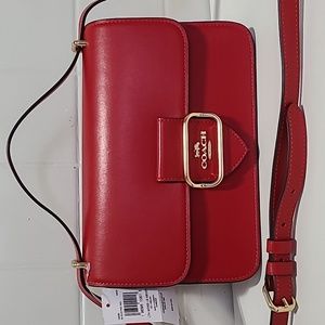 Coach Electric Red Shoulder Crossbody Bag Chic Glam luxury